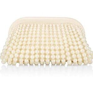 NWOT Cult Gaia Nia Immatation Pearl Mini Clutch in Ivory